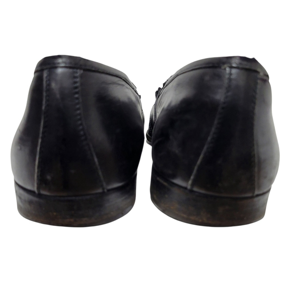 Salvatore Ferragamo Men's Black Leather Wingtip Loafers Size 9D - Picture 5 of 10